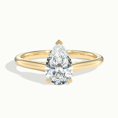 Mira 2.5 Carat Pear Lab Grown Diamond Solitaire Engagement Ring in 18K Yellow Gold - view 1