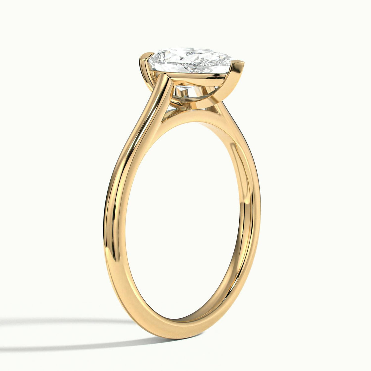 Mira 2 Carat Pear Lab Grown Diamond Solitaire Engagement Ring in 14K Yellow Gold - view 4