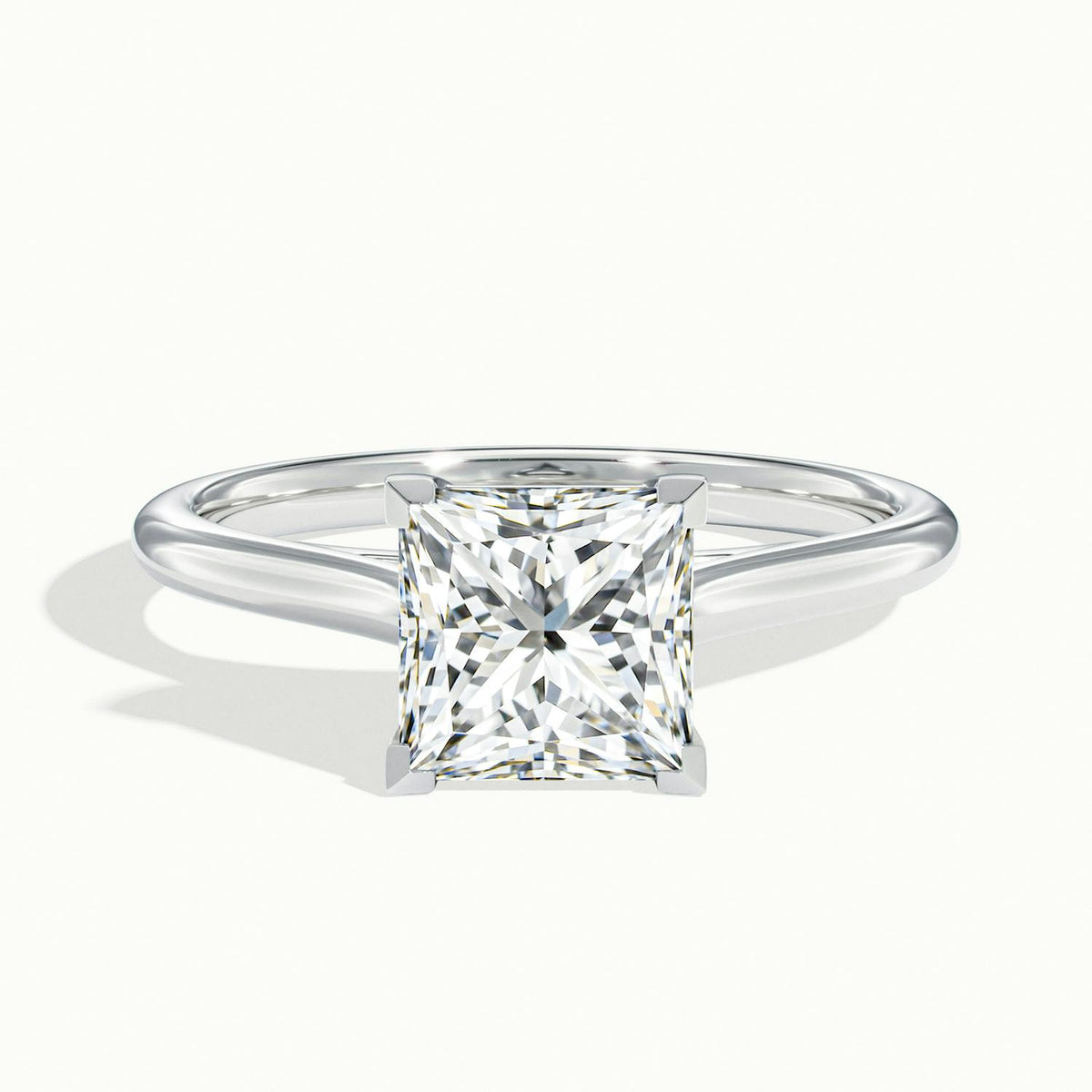 Mira 2.5 Carat Princess Lab Grown Diamond Solitaire Engagement Ring in 18K White Gold - view 1