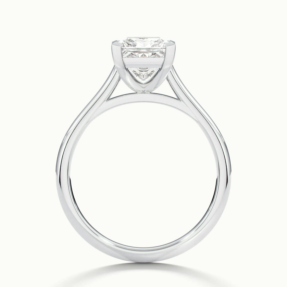 Mira 2 Carat Princess Lab Grown Diamond Solitaire Engagement Ring in 14K White Gold - view 3