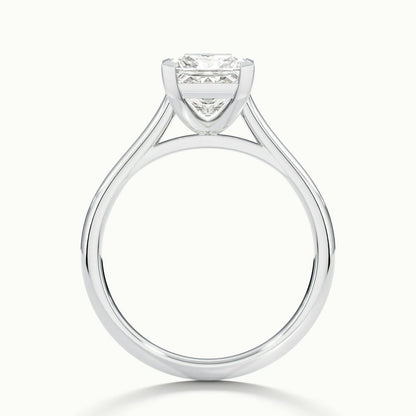 Mira 3 Carat Princess Lab Grown Diamond Solitaire Engagement Ring in 10K White Gold - view 3
