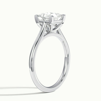 Mira 4.5 Carat Princess Lab Grown Diamond Solitaire Engagement Ring in 925 Silver - view 4