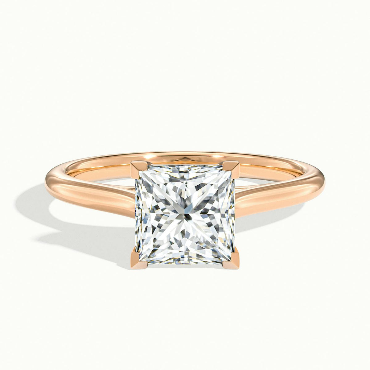 Mira 2 Carat Princess Lab Grown Diamond Solitaire Engagement Ring in 10K Rose Gold - view 1