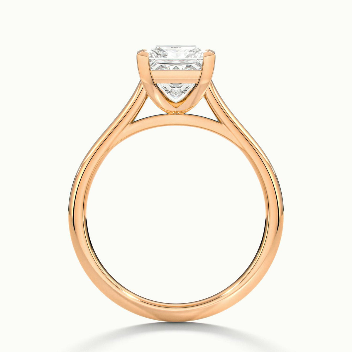 Mira 2 Carat Princess Lab Grown Diamond Solitaire Engagement Ring in 10K Rose Gold - view 3