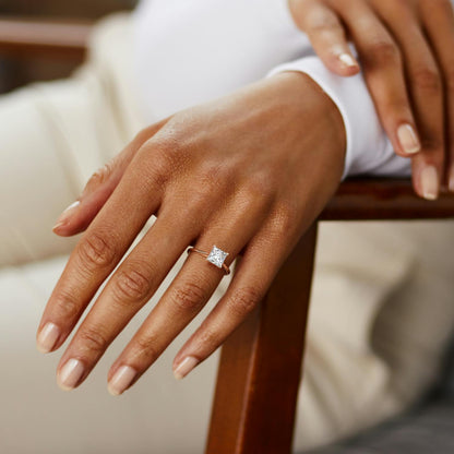 Mira 3.5 Carat Princess Lab Grown Diamond Solitaire Engagement Ring in 18K Rose Gold - view 6