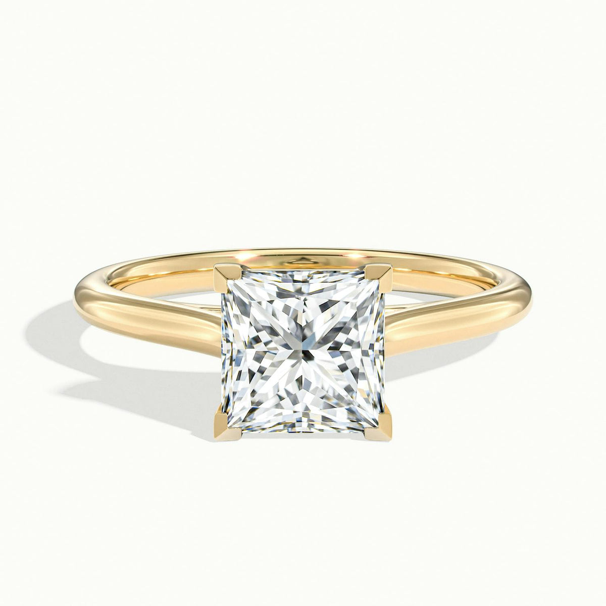Mira 3.5 Carat Princess Lab Grown Diamond Solitaire Engagement Ring in 18K Yellow Gold - view 1