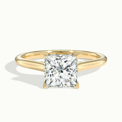 Mira 1.5 Carat Princess Lab Grown Diamond Solitaire Engagement Ring in 18K Yellow Gold - view 1