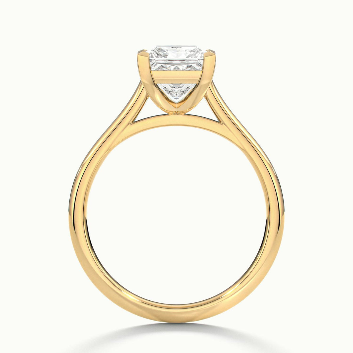 Mira 1 Carat Princess Lab Grown Diamond Solitaire Engagement Ring in 10K Yellow Gold - view 3