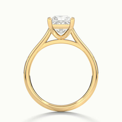 Mira 4 Carat Princess Lab Grown Diamond Solitaire Engagement Ring in 18K Yellow Gold - view 3