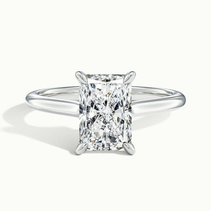 Mira 1.5 Carat Radiant Lab Grown Diamond Solitaire Engagement Ring in 18K White Gold - view 1