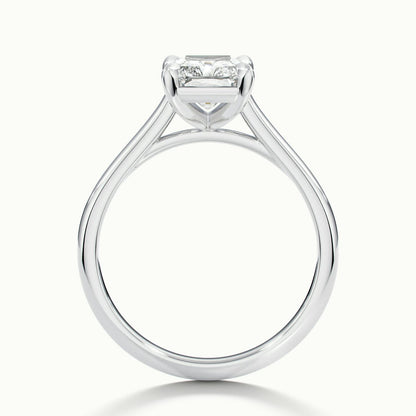 Mira 4 Carat Radiant Lab Grown Diamond Solitaire Engagement Ring in Platinum - view 3