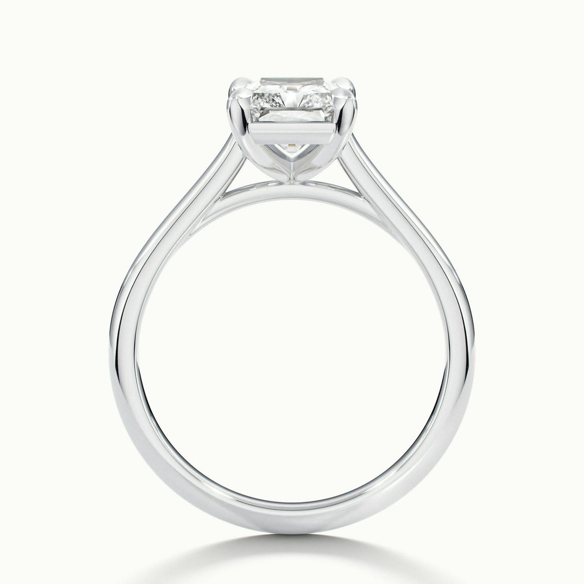 Mira 5 Carat Radiant Lab Grown Diamond Solitaire Engagement Ring in Platinum - view 3