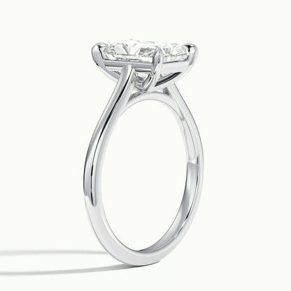 Mira 2 Carat Radiant Lab Grown Diamond Solitaire Engagement Ring in Platinum - view 4