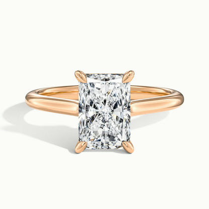 Mira 2 Carat Radiant Lab Grown Diamond Solitaire Engagement Ring in 18K Rose Gold - view 1