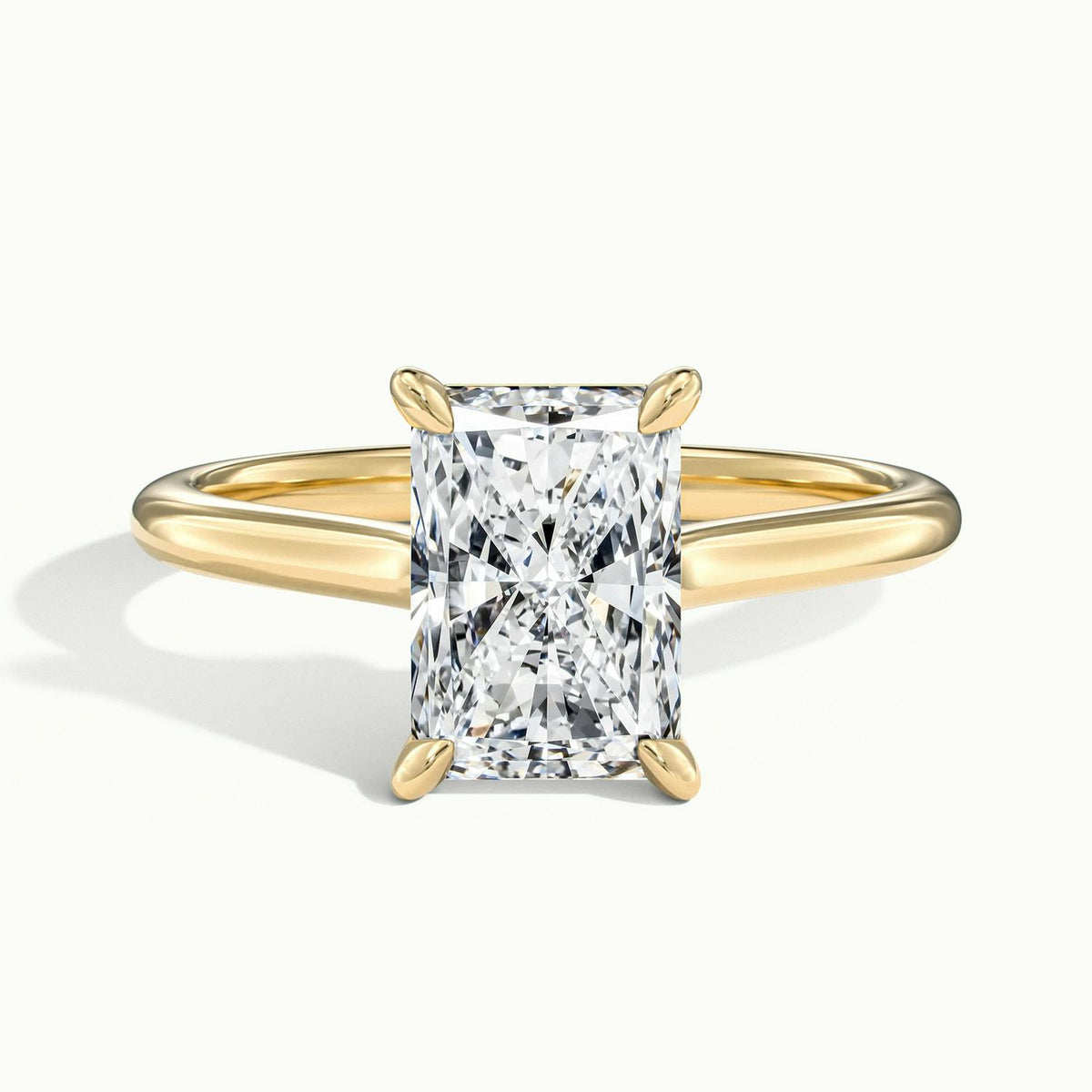 Mira 5 Carat Radiant Lab Grown Diamond Solitaire Engagement Ring in 18K Yellow Gold - view 1