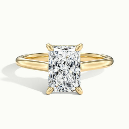 Mira 5 Carat Radiant Lab Grown Diamond Solitaire Engagement Ring in 18K Yellow Gold - view 1