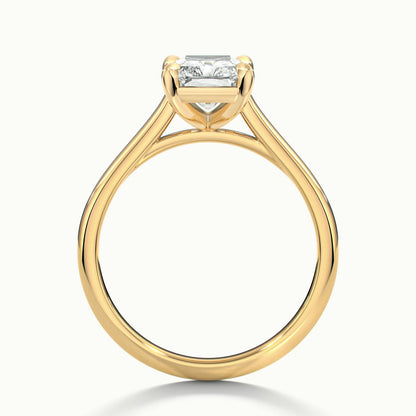 Mira 4 Carat Radiant Lab Grown Diamond Solitaire Engagement Ring in 18K Yellow Gold - view 3