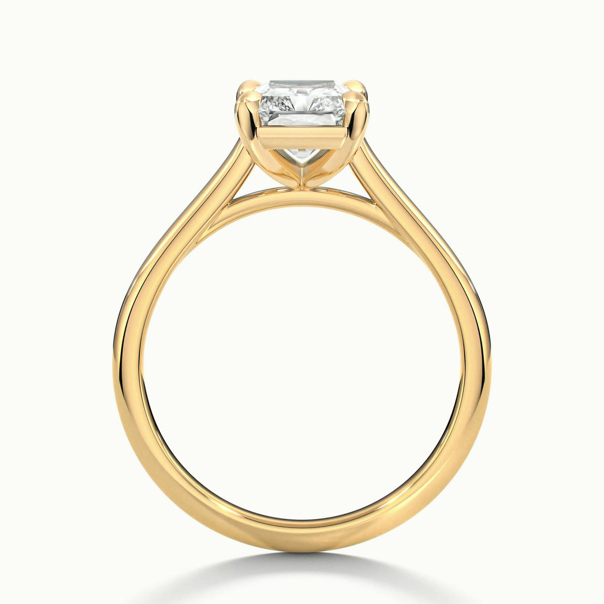 Mira 3.5 Carat Radiant Lab Grown Diamond Solitaire Engagement Ring in 10K Yellow Gold - view 3