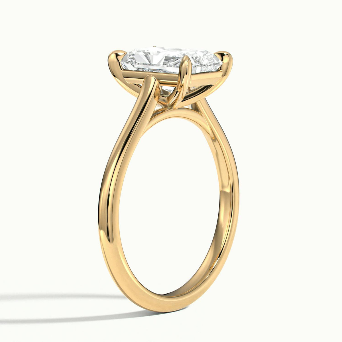 Mira 2 Carat Radiant Lab Grown Diamond Solitaire Engagement Ring in 14K Yellow Gold - view 4