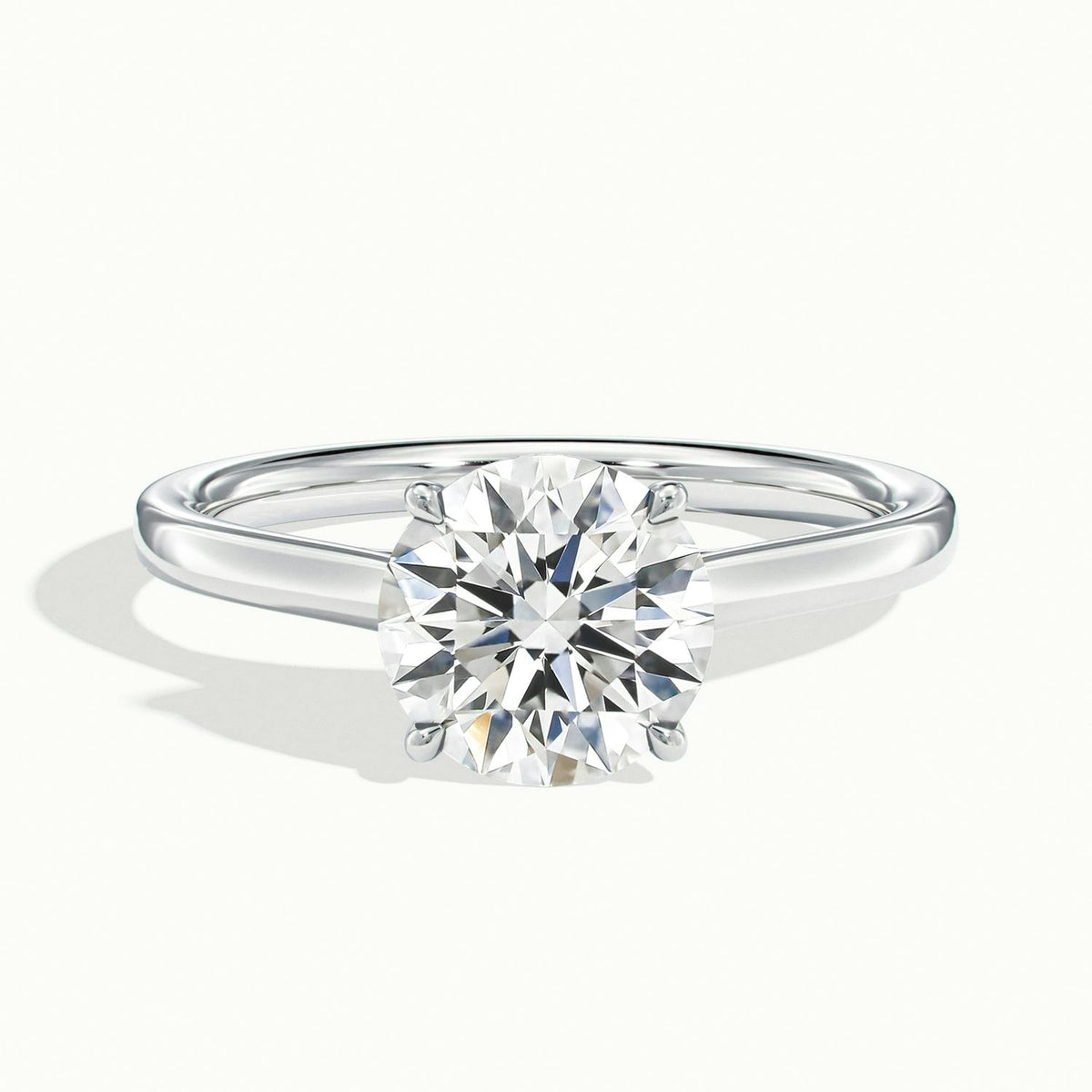 Mira 2 Carat Round Lab Grown Diamond Solitaire Engagement Ring in 14K White Gold - view 1