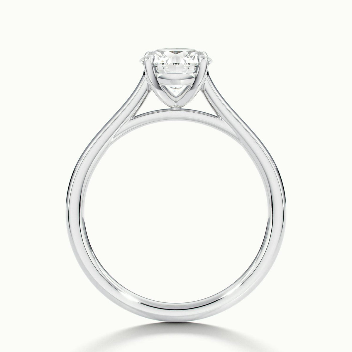 Mira 3.5 Carat Round Lab Grown Diamond Solitaire Engagement Ring in 14K White Gold - view 3