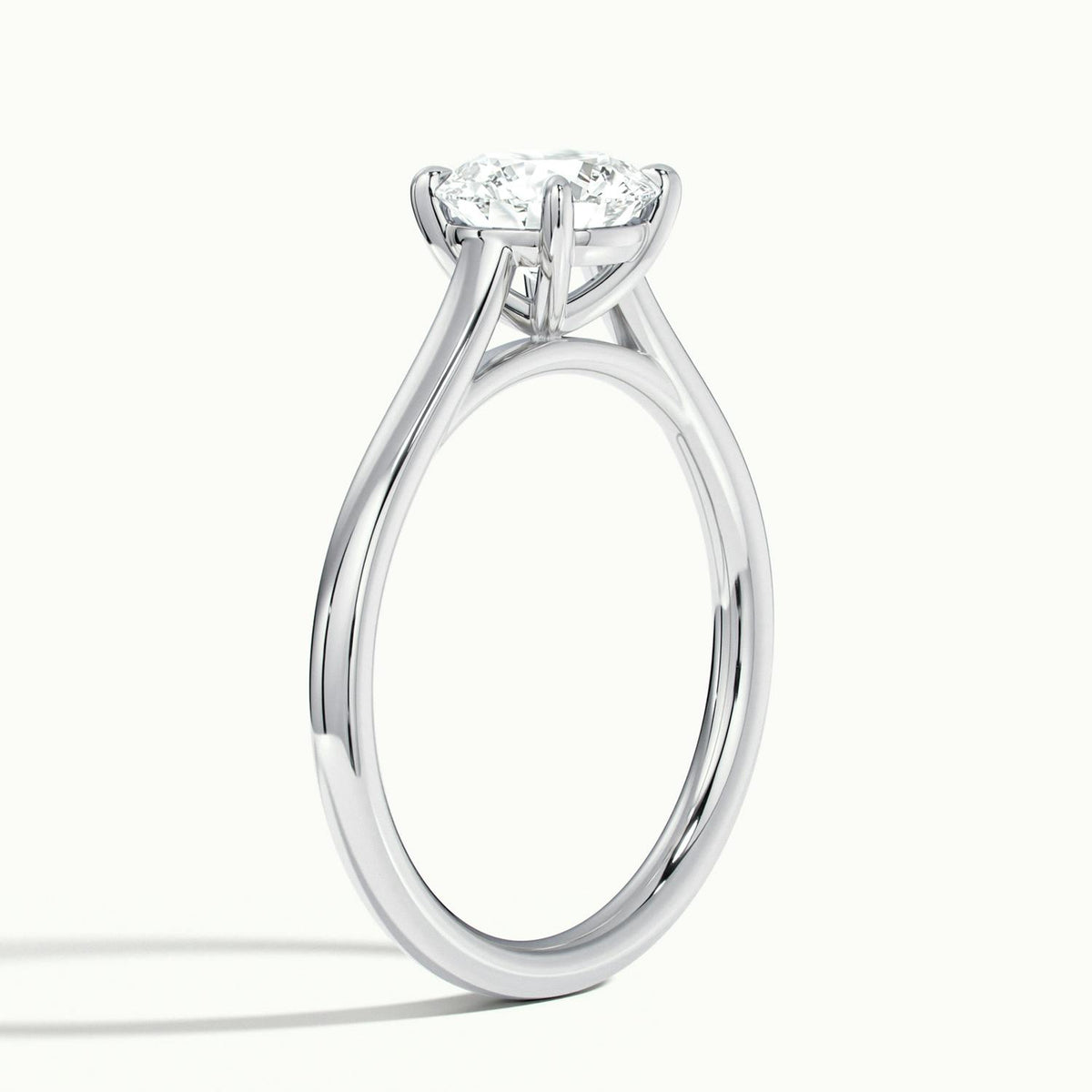 Mira 5 Carat Round Lab Grown Diamond Solitaire Engagement Ring in 14K White Gold - view 4