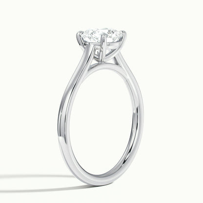 Mira 2 Carat Round Lab Grown Diamond Solitaire Engagement Ring in 14K White Gold - view 4