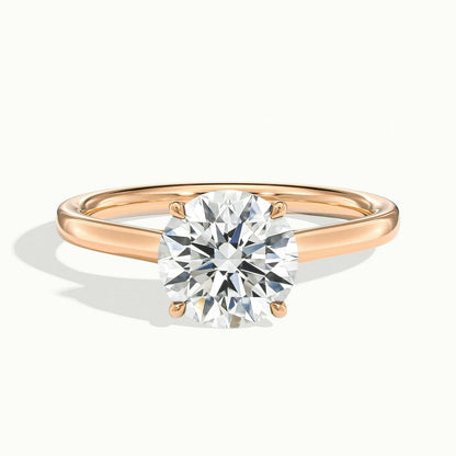 Mira 3.5 Carat Round Lab Grown Diamond Solitaire Engagement Ring in 14K Rose Gold - view 1