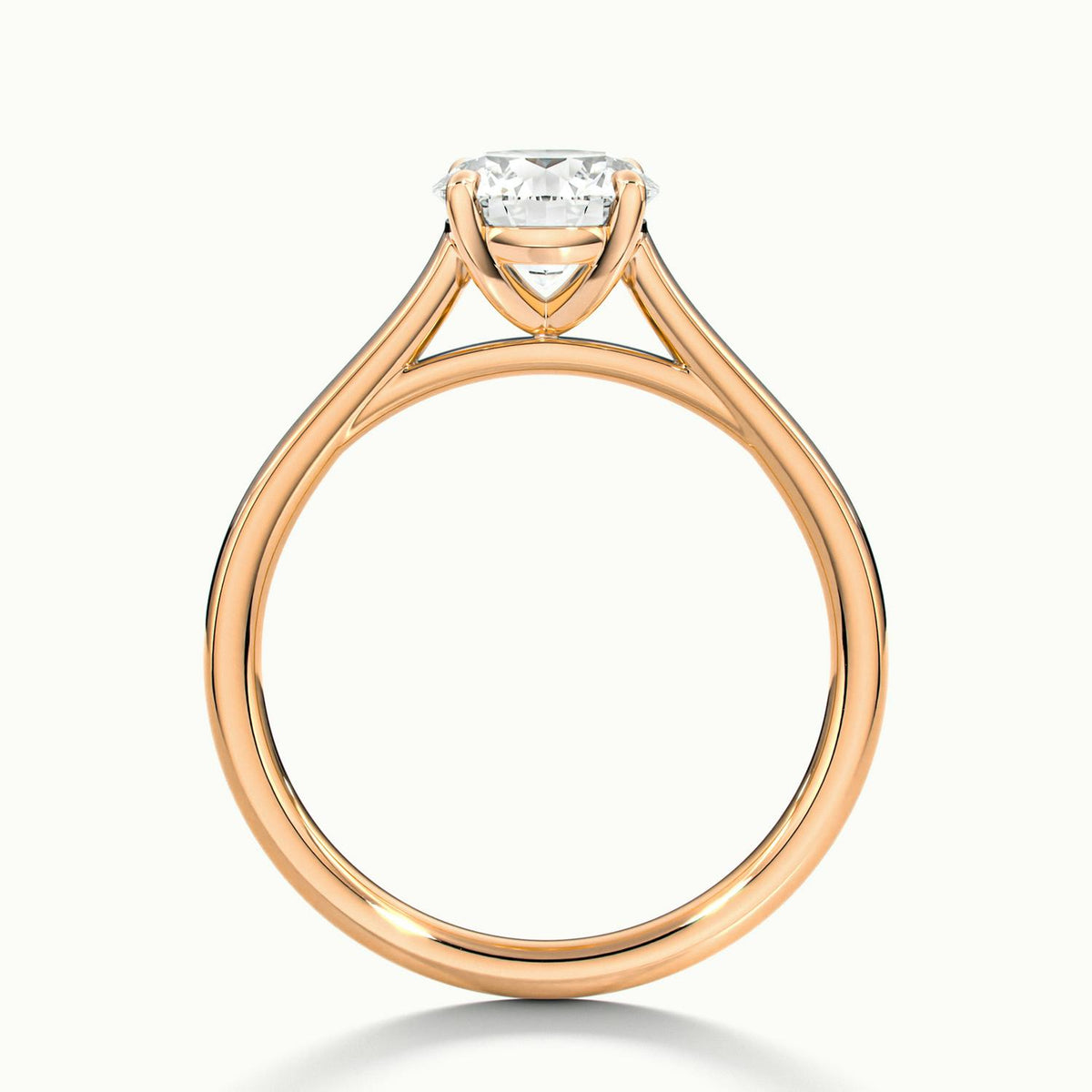 Mira 4 Carat Round Lab Grown Diamond Solitaire Engagement Ring in 10K Rose Gold - view 3