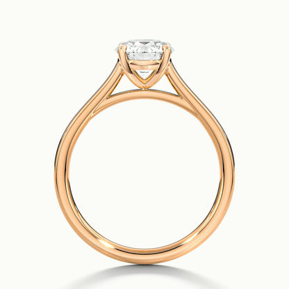 Mira 4 Carat Round Lab Grown Diamond Solitaire Engagement Ring in 14K Rose Gold - view 3