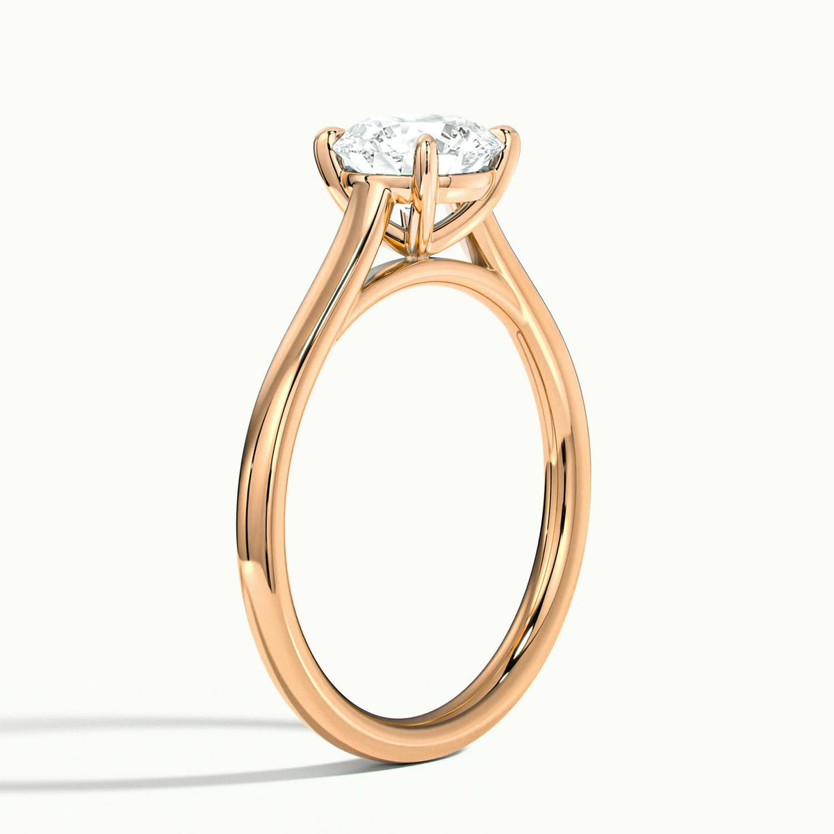 Mira 3.5 Carat Round Lab Grown Diamond Solitaire Engagement Ring in 14K Rose Gold - view 4