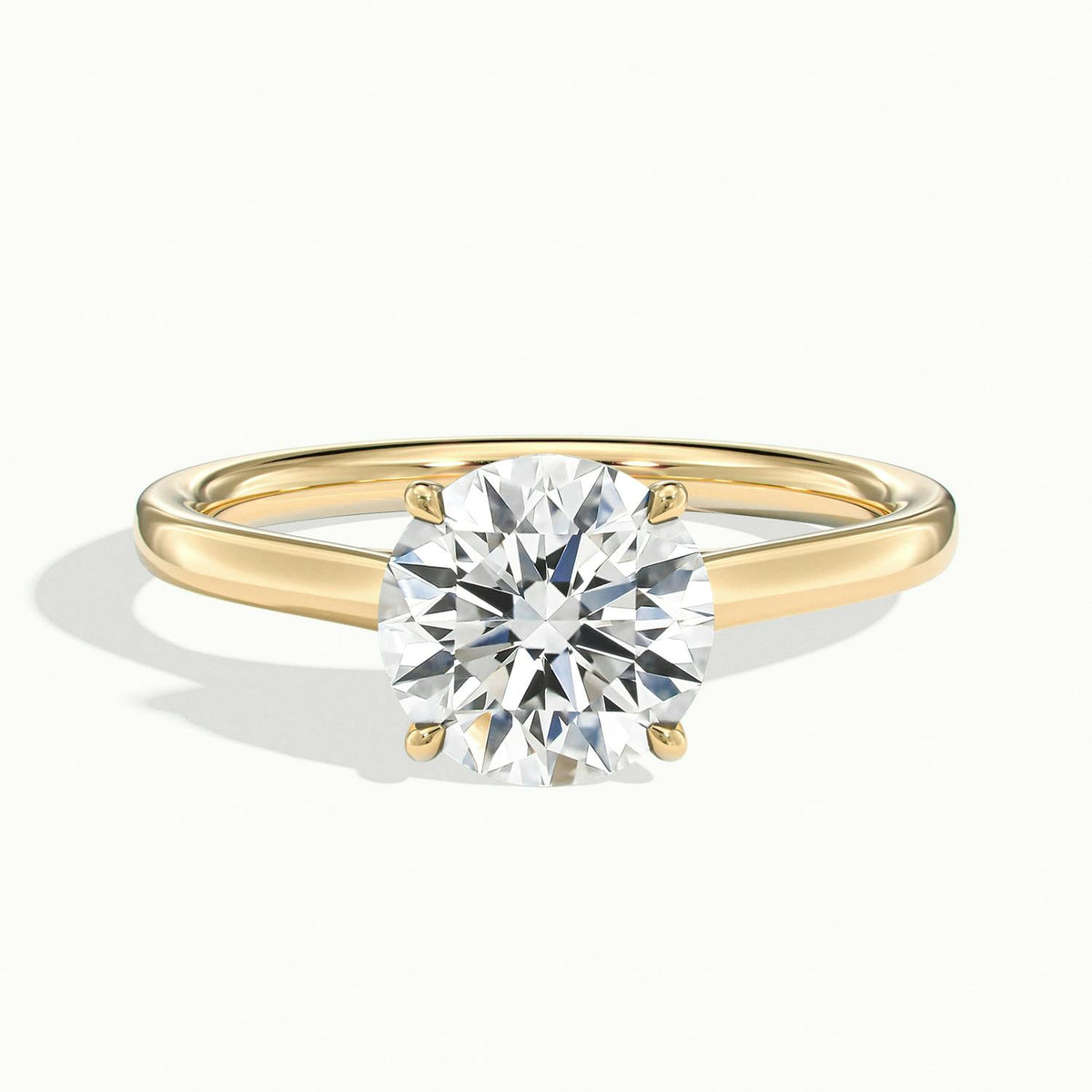 Mira 3.5 Carat Round Lab Grown Diamond Solitaire Engagement Ring in 14K Yellow Gold - view 1