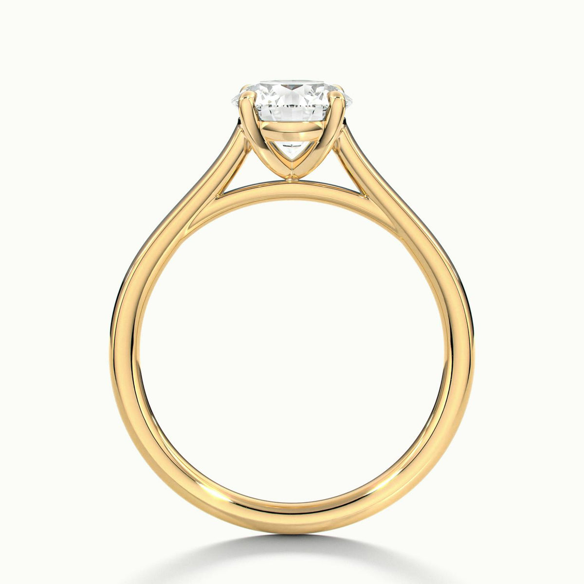 Mira 4 Carat Round Lab Grown Diamond Solitaire Engagement Ring in 14K Yellow Gold - view 3