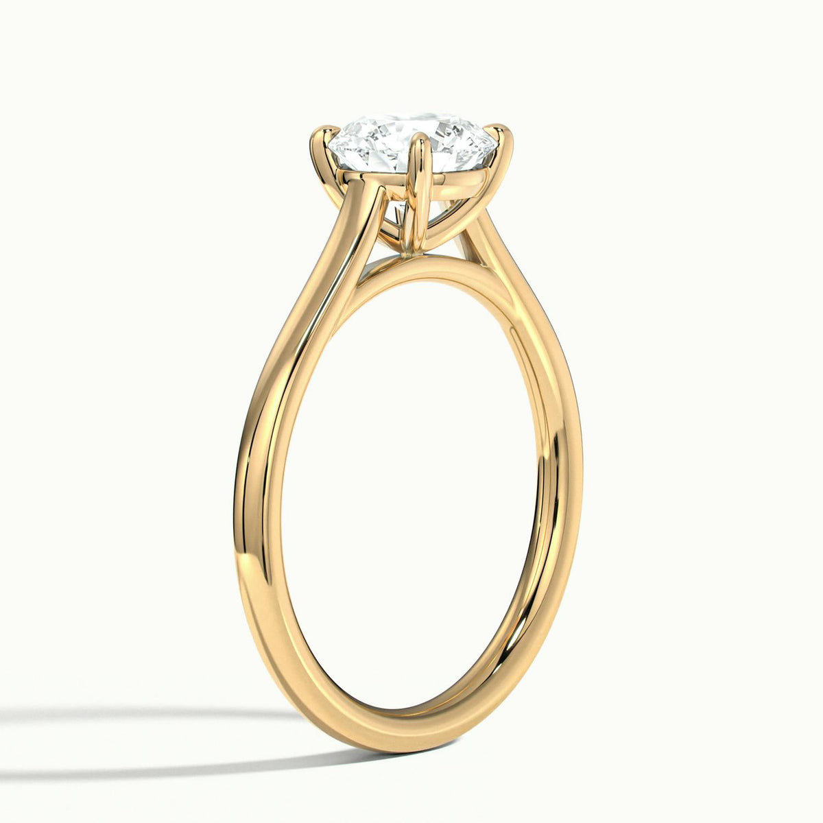 Mira 2 Carat Round Lab Grown Diamond Solitaire Engagement Ring in 14K Yellow Gold - view 4