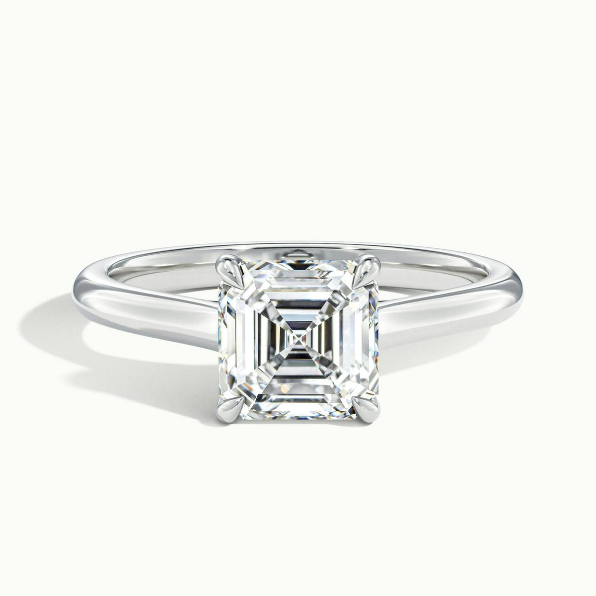Talia 3 Carat Asscher Lab Grown Diamond Solitaire Engagement Ring in 14K White Gold - view 1