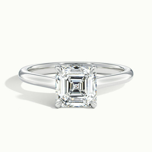 Talia 2 Carat Asscher Lab Grown Diamond Solitaire Engagement Ring in 14K White Gold - view 1