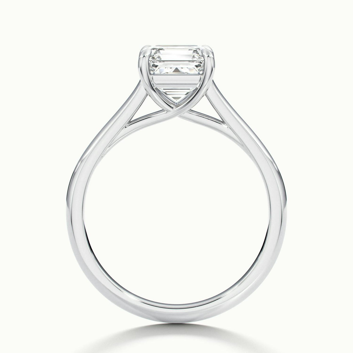 Talia 3 Carat Asscher Lab Grown Diamond Solitaire Engagement Ring in 14K White Gold - view 3