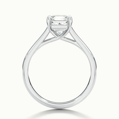 Talia 3 Carat Asscher Lab Grown Diamond Solitaire Engagement Ring in 14K White Gold - view 3