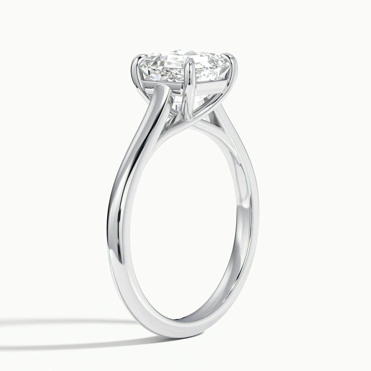 Talia 3 Carat Asscher Lab Grown Diamond Solitaire Engagement Ring in 14K White Gold - view 4