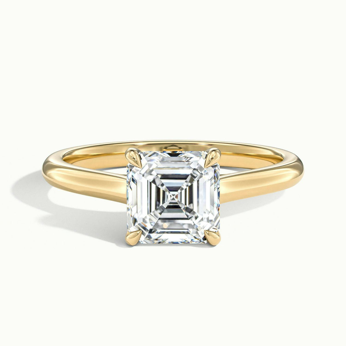 Talia 2 Carat Asscher Lab Grown Diamond Solitaire Engagement Ring in 14K Yellow Gold - view 1
