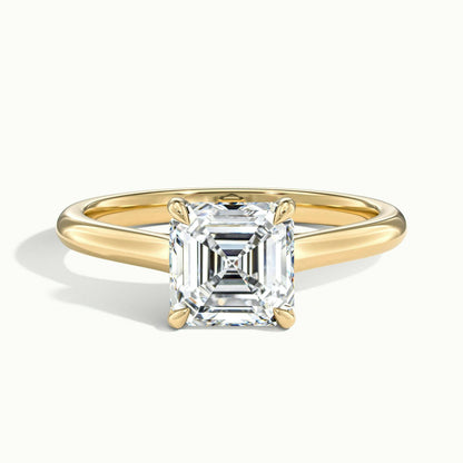 Talia 2 Carat Asscher Lab Grown Diamond Solitaire Engagement Ring in 14K Yellow Gold - view 1