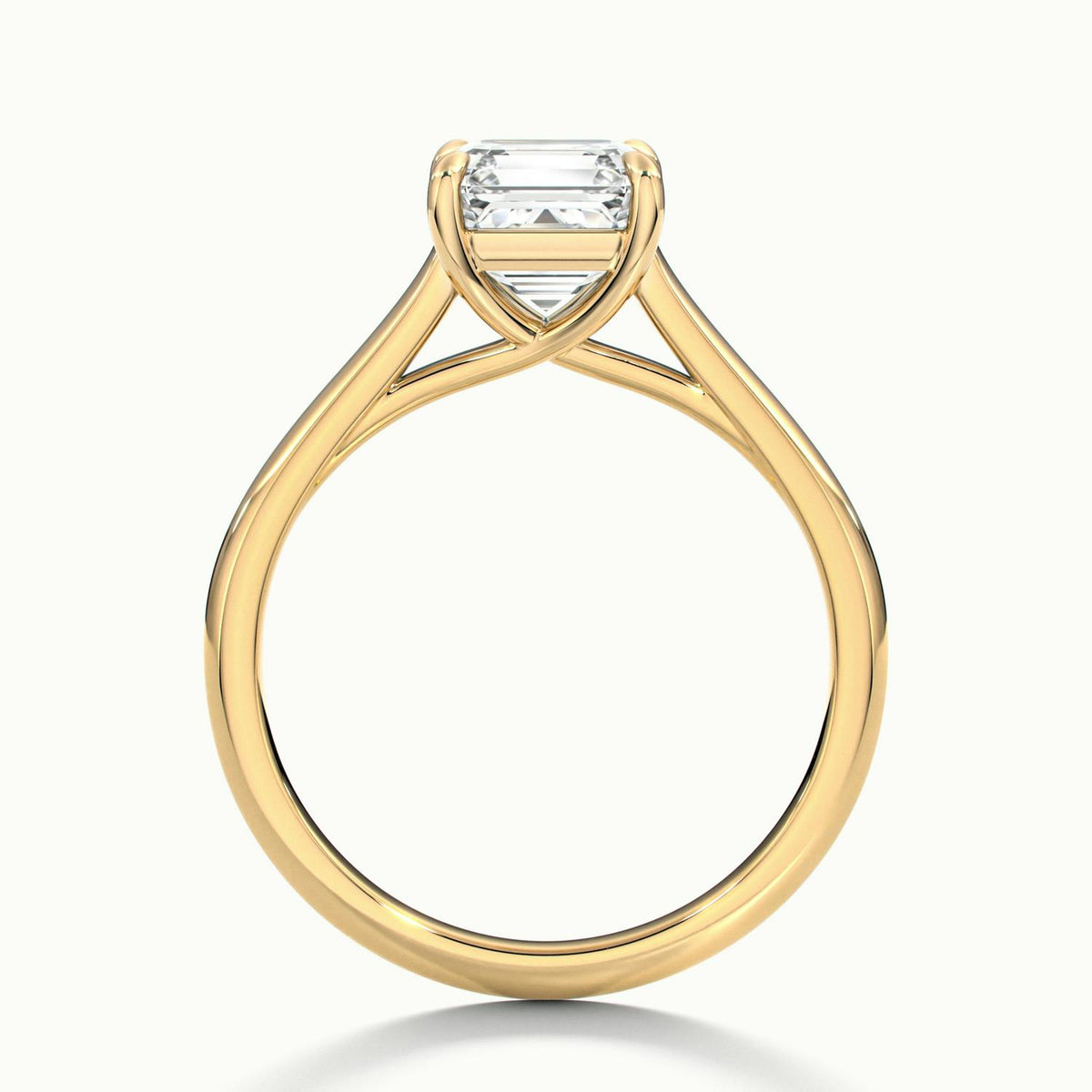 Talia 2 Carat Asscher Lab Grown Diamond Solitaire Engagement Ring in 14K Yellow Gold - view 3