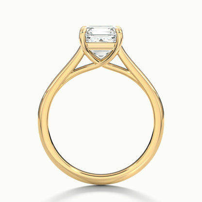 Talia 2 Carat Asscher Lab Grown Diamond Solitaire Engagement Ring in 14K Yellow Gold - view 3
