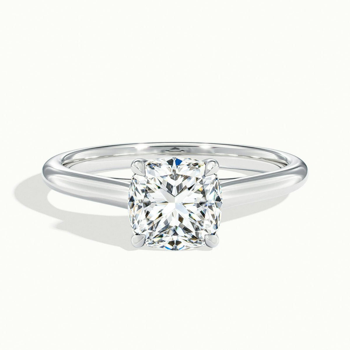 Talia 2 Carat Cushion Lab Grown Diamond Solitaire Engagement Ring in Platinum - view 1