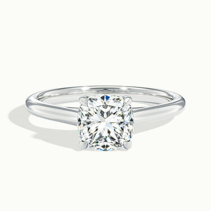 Talia 2 Carat Cushion Lab Grown Diamond Solitaire Engagement Ring in Platinum - view 1