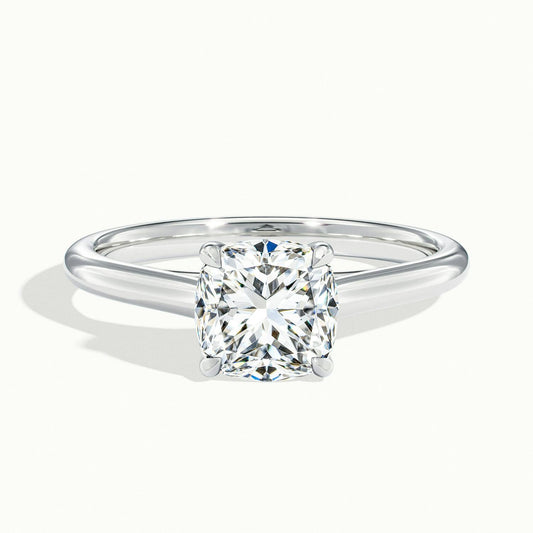Talia 1.5 Carat Cushion Lab Grown Diamond Solitaire Engagement Ring in Platinum - view 1