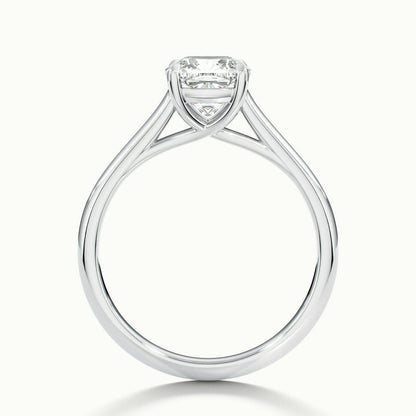 Talia 2 Carat Cushion Lab Grown Diamond Solitaire Engagement Ring in Platinum - view 3