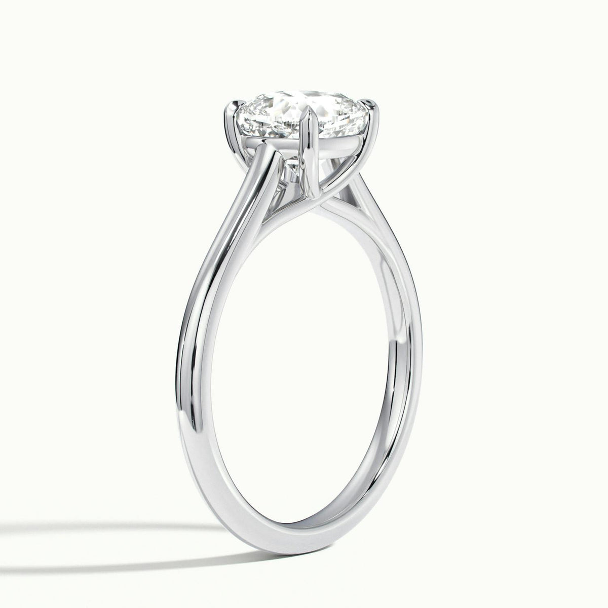 Talia 2 Carat Cushion Lab Grown Diamond Solitaire Engagement Ring in Platinum - view 4