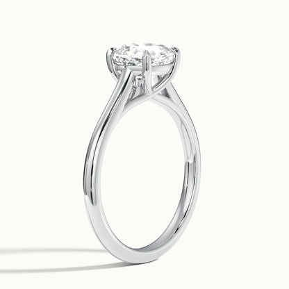 Talia 2 Carat Cushion Lab Grown Diamond Solitaire Engagement Ring in Platinum - view 4