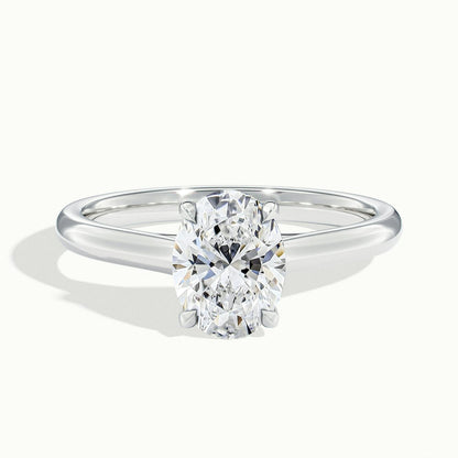 Talia 2 Carat Oval Lab Grown Diamond Solitaire Engagement Ring in 14K White Gold - view 1